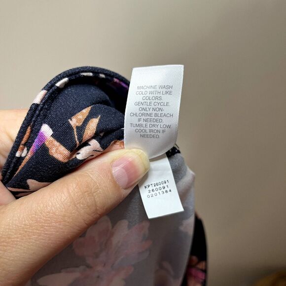 J. Jill Fit High-Rise Performance Leggings Navy Blue Hazy Blooms 2X Gym Workout - Picture 6 of 6